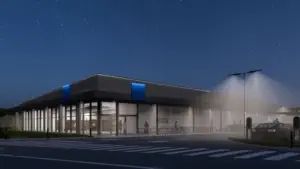 Lidl в Зете: вид ночью